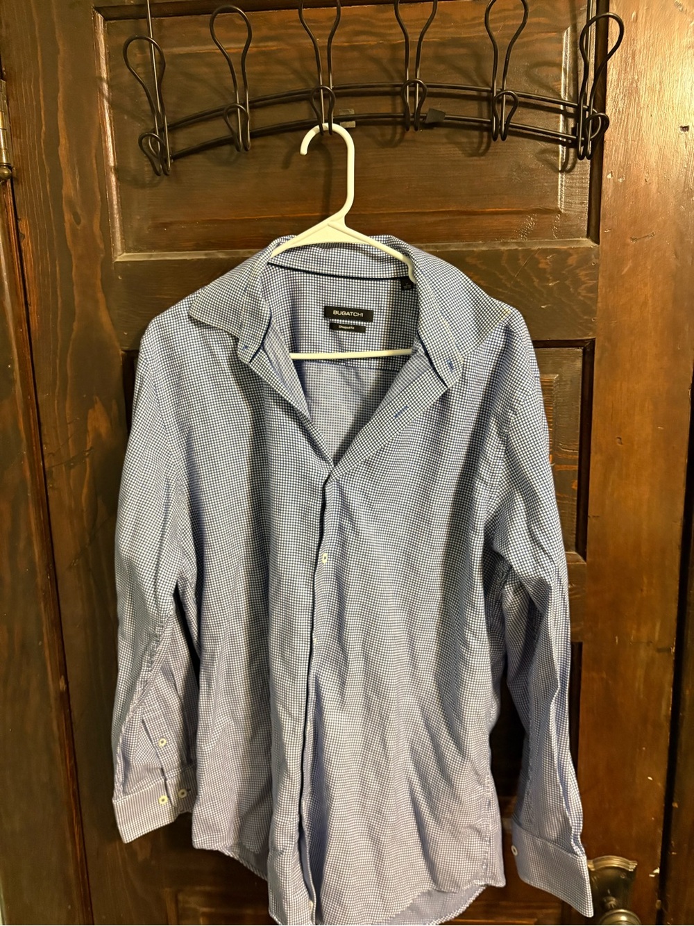 Bugatchi Blue Micro-Check Dress Shirt